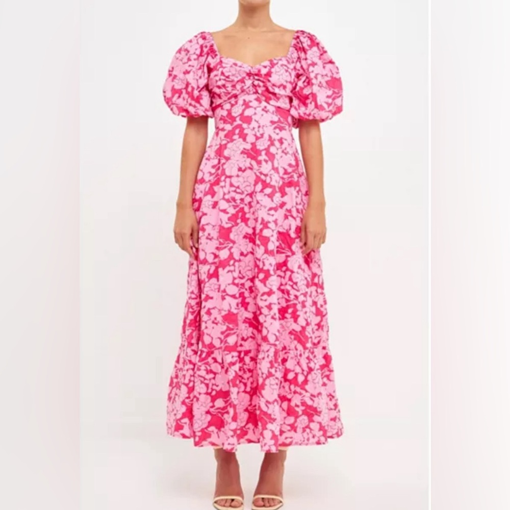 NWT Free the Roses Women's Combo Floral bow Tie Maxi Dress